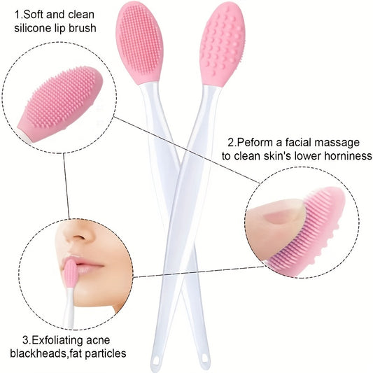 1pc/2pcs Beauty Light Beige Care Wash Face Silicone Brush Exfoliating Nose Clean Brushes Tools with Replacement Head, Skincare Routine, Facial Cleansing, Ergonomic Design, Gentle Exfoliation, Durable Silicone, Highquality Mat