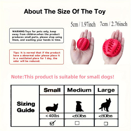 1pc Dog Ball Toys for Small Dogs Interactive Elasticity Puppy Chew Toy Tooth Cleaning Rubber Food Ball Toy Pet Stuff Accessories, Large Interactive Dog Ball, Dog Play Equipment, Vibrating Ball for Dogs, Pet Balls, Jolly Ball