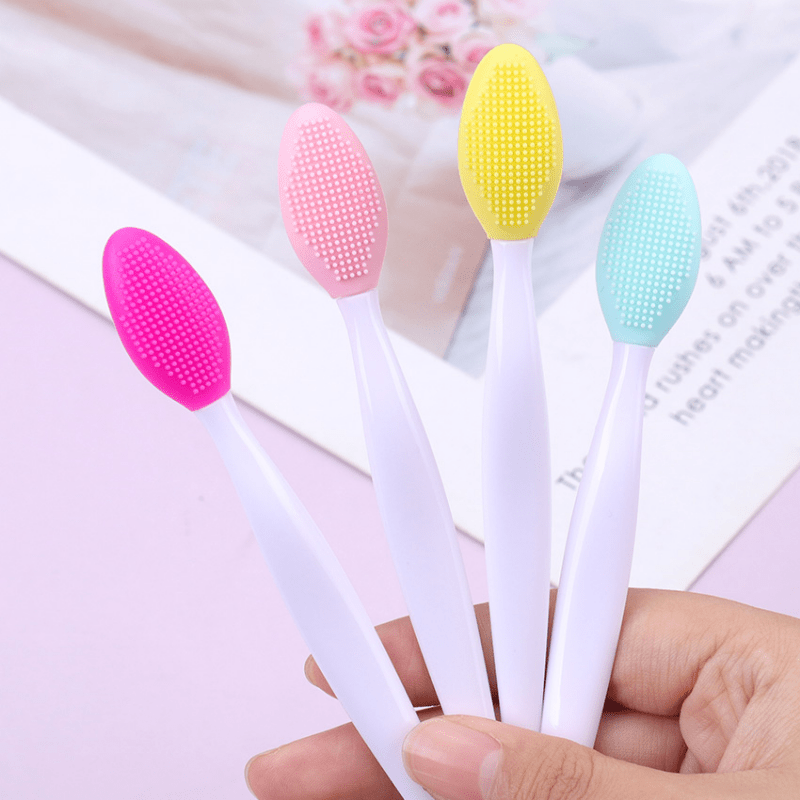 1pc/2pcs Beauty Light Beige Care Wash Face Silicone Brush Exfoliating Nose Clean Brushes Tools with Replacement Head, Skincare Routine, Facial Cleansing, Ergonomic Design, Gentle Exfoliation, Durable Silicone, Highquality Mat
