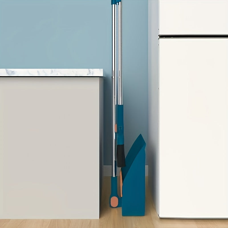 Household Broom And Dustpan Set, Long Handle Floor Cleaning Broom Dustpan Set, Rotatable Broom And Dustpan With Comb Tooth, To Remove Dust And Garbage, For Home, Kitchen, Room, Office, Cleaning Supplies, Cleaning Tool,