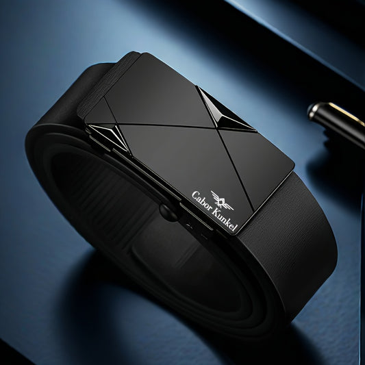 Ck Holiday Gift Men's Belt, Toothless Automatic Buckle Pants Waistband for Youth and Middle-Aged Casual Business Versatile Trousers, Office Attire, Everyday Belt, Sleek Design, Minimalist Belt, Durable Material, Highquality,