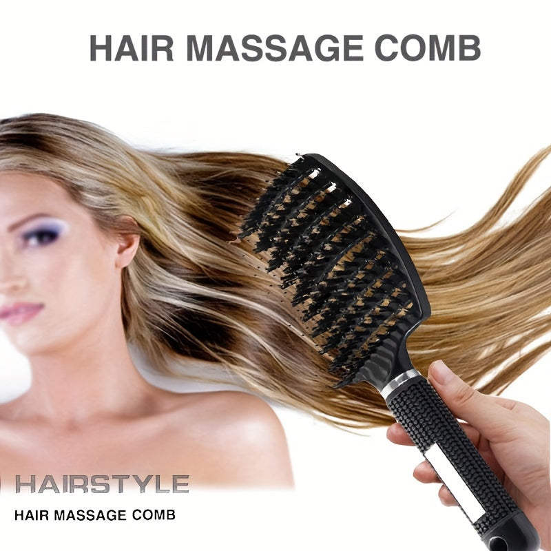 Curved Vented Professional Detangling Hair Brush | Magic Scalp Massage Comb for Women, Ideal for Wet Curly Hair, Styling Tool, ABS Plastic Handle, Nylon Bristles - Perfect Christmas Gift for Friends/Relatives