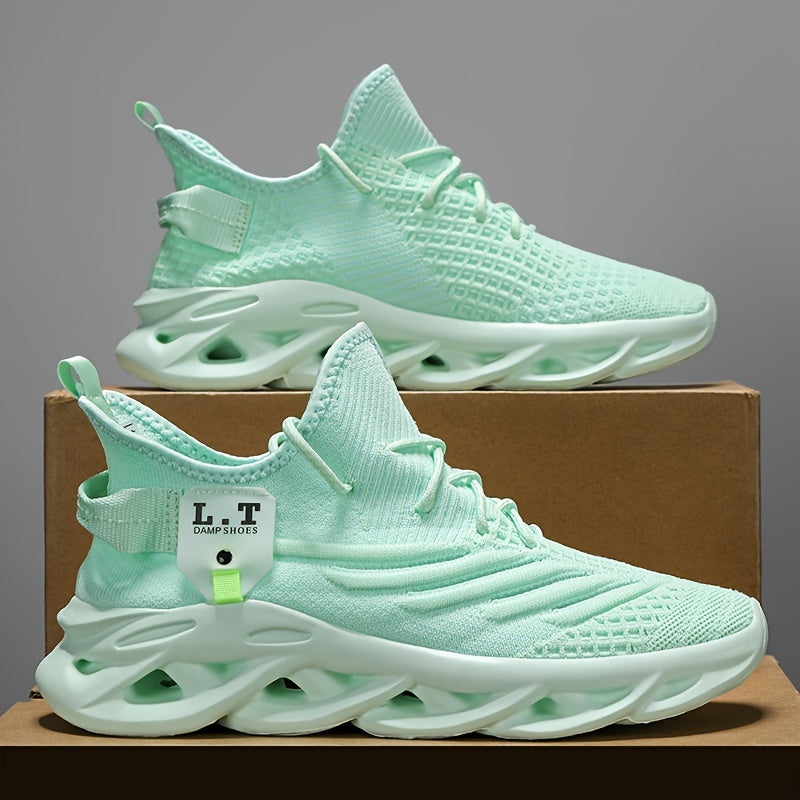 [Casual Sneakers] Casual Men's Fashion Sneakers | Round Toe, Lace-Up Closure, Fabric Upper, MD Sole, Striped Pattern, All-Season Sports Footwear