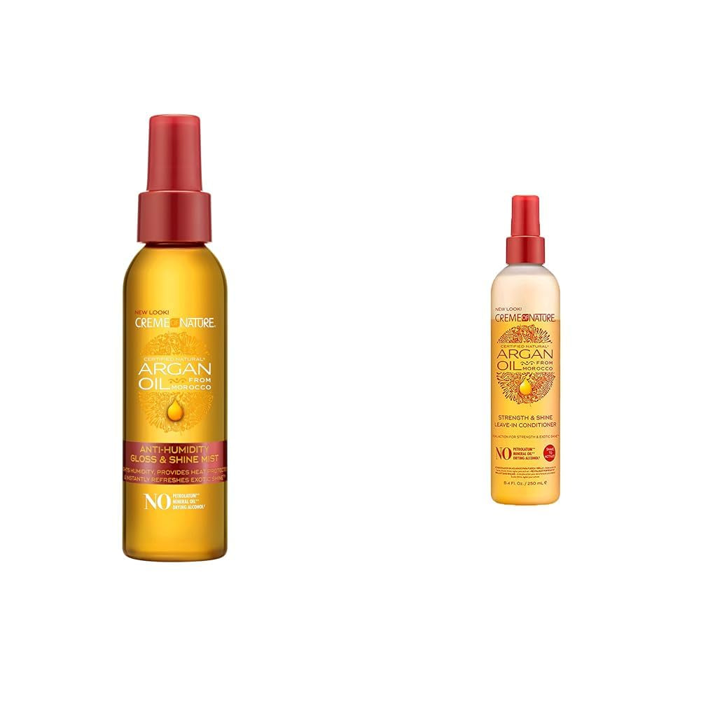 Anti-Humidity Gloss & Shine Mist - Lightweight Frizz Control and Heat Protection with 100% Organic Argan Oil, Ideal Holiday Gift for Her, 4 Oz