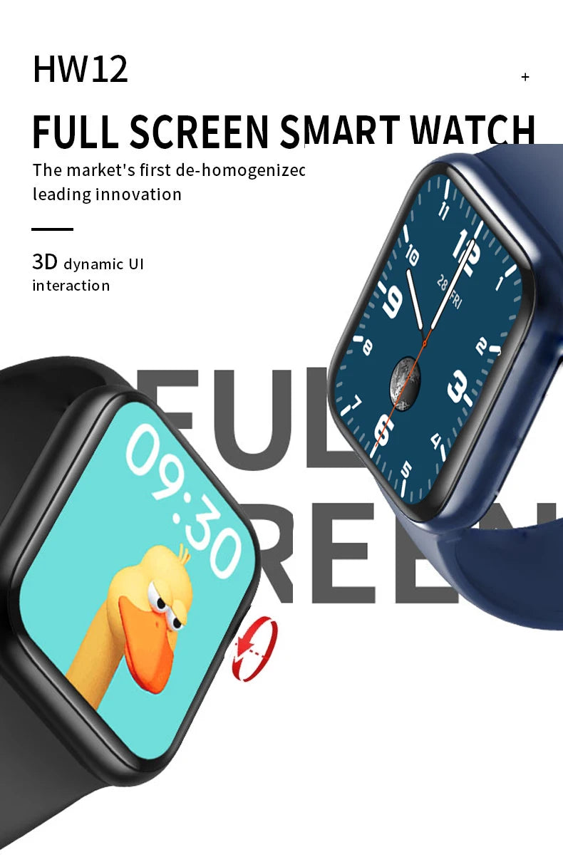 HW16 Smart Watch Series 6 1.75 Inch Full Touch Smartwatch Fitness Tracker Blood Pressure Custom Wallpaper HW12 Smart Watch