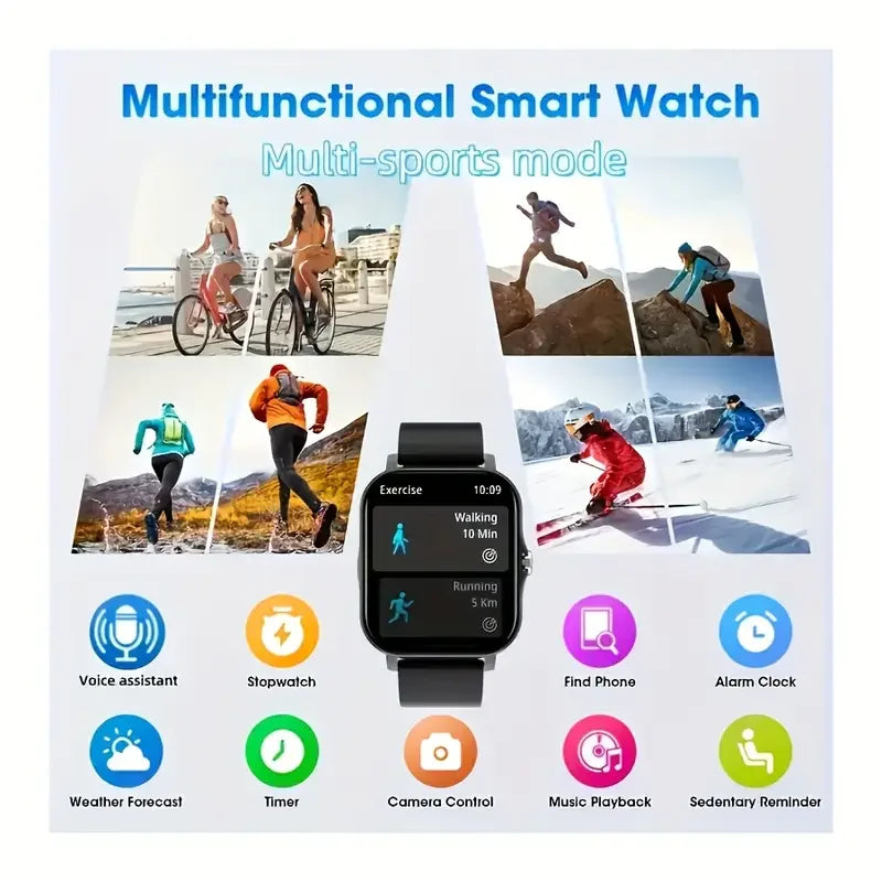 Smart Watch 2.01 Inch HD Display Answer Make Call Message Preview Sport Modes DIY Dial Weather Forecast Men Women