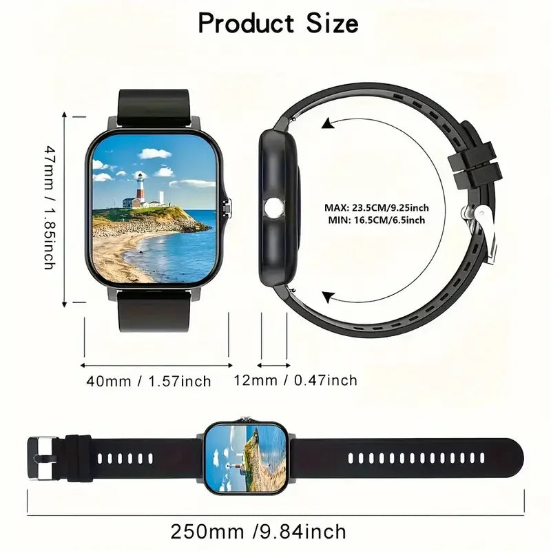 Smart Watch 2.01 Inch HD Display Answer Make Call Message Preview Sport Modes DIY Dial Weather Forecast Men Women