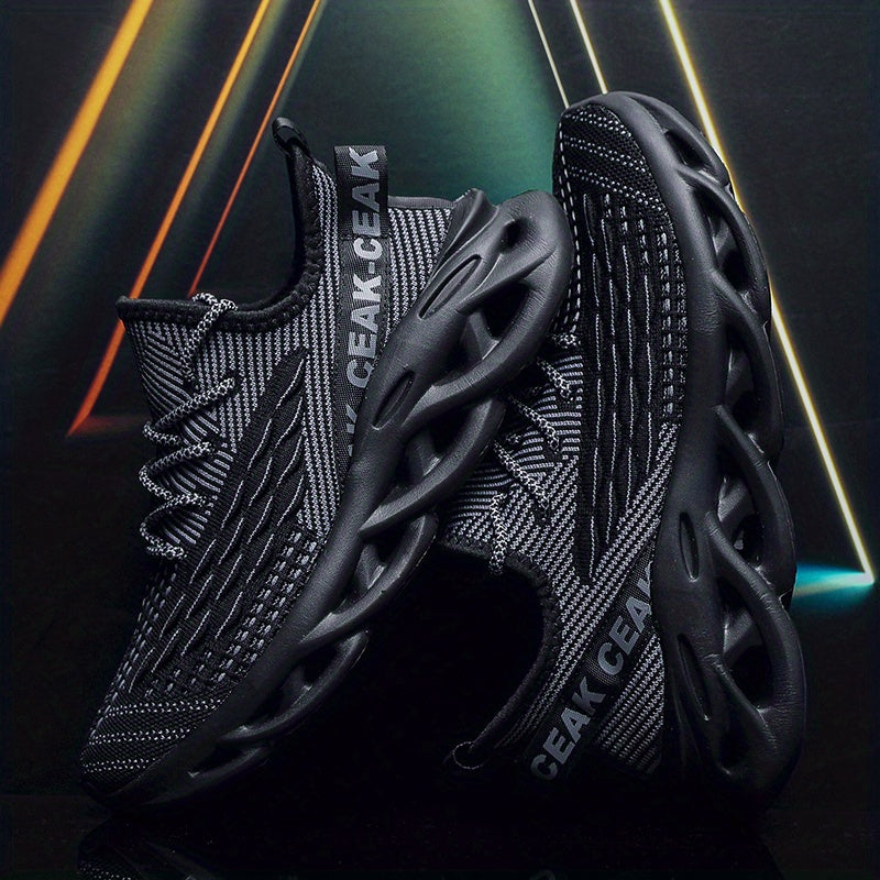 [Casual Sneakers] Casual Men's Fashion Sneakers | Round Toe, Lace-Up Closure, Fabric Upper, MD Sole, Striped Pattern, All-Season Sports Footwear