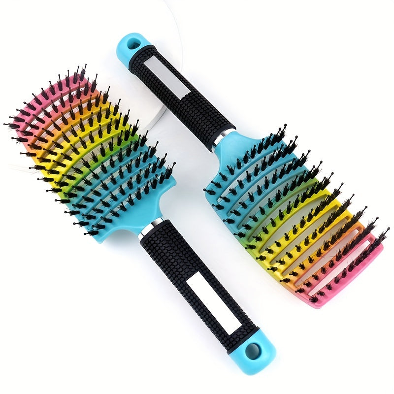 Curved Vented Professional Detangling Hair Brush | Magic Scalp Massage Comb for Women, Ideal for Wet Curly Hair, Styling Tool, ABS Plastic Handle, Nylon Bristles - Perfect Christmas Gift for Friends/Relatives