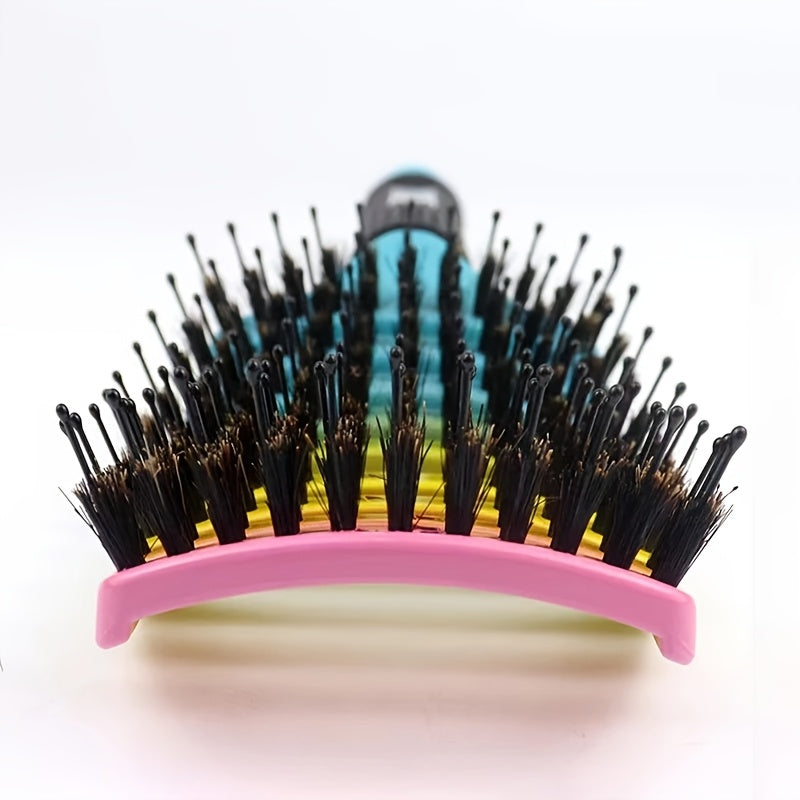 Curved Vented Professional Detangling Hair Brush | Magic Scalp Massage Comb for Women, Ideal for Wet Curly Hair, Styling Tool, ABS Plastic Handle, Nylon Bristles - Perfect Christmas Gift for Friends/Relatives