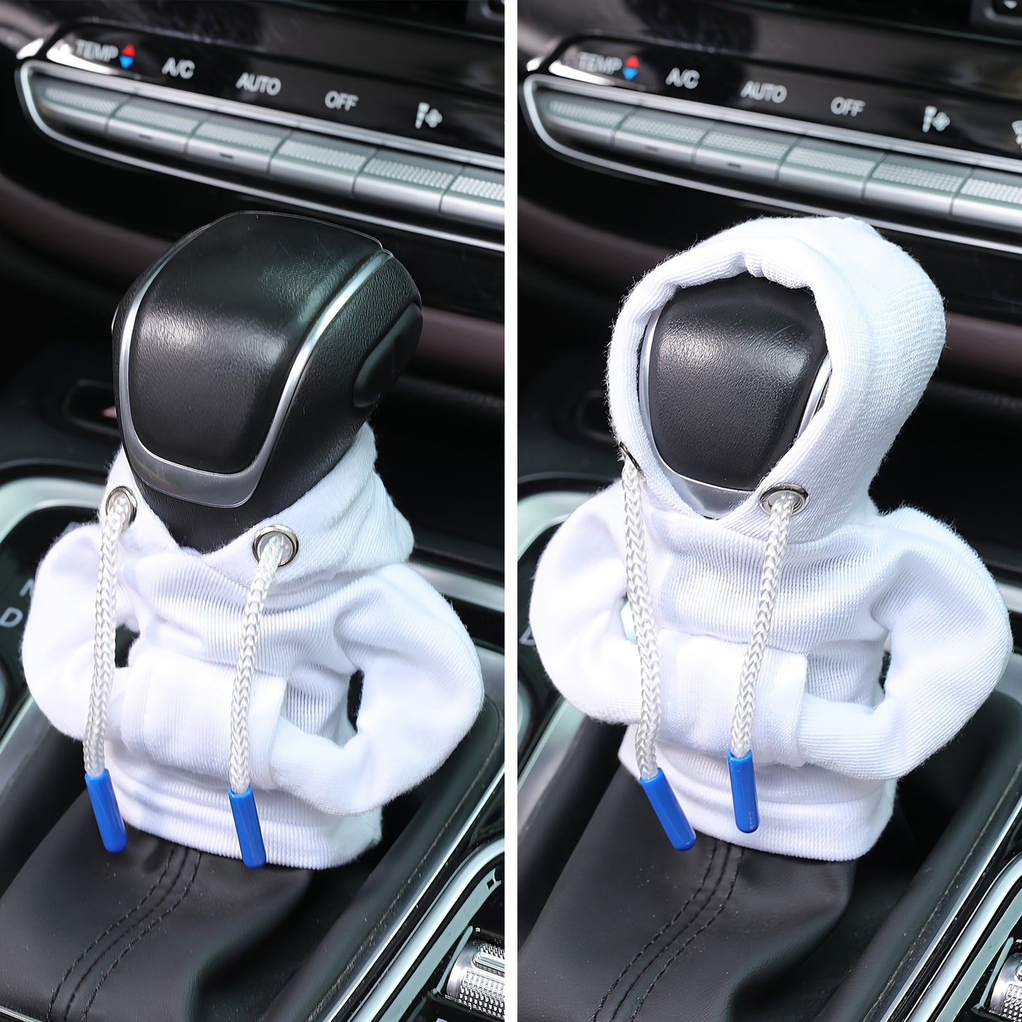 Large Size Universal Car Gear Shift Cover Hoodie, Fashionable Mini Hooded Sweatshirt For Auto Gear Stick Shifter Knob, Interior Accessories Decor