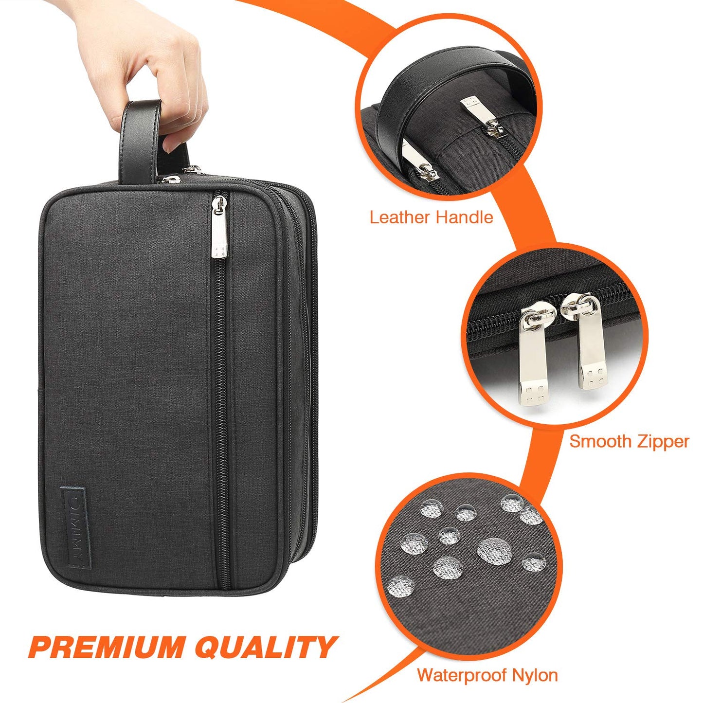 Premium Travel Toiletry Bag for Men and Women - Versatile Dopp Kit for Cosmetics and Grooming Essentials - Spacious Portable Organizer for Travel Accessories